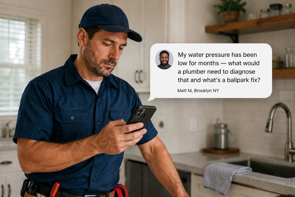 Professional service worker in a kitchen reviewing his phone