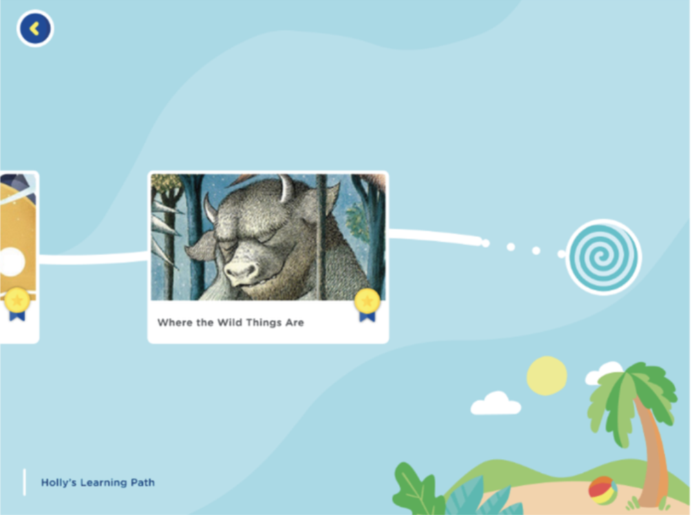 Holly's learning path with a single lesson card on a simplified progress line