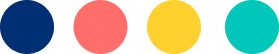 HOMER brand color palette — navy, coral, yellow, and teal