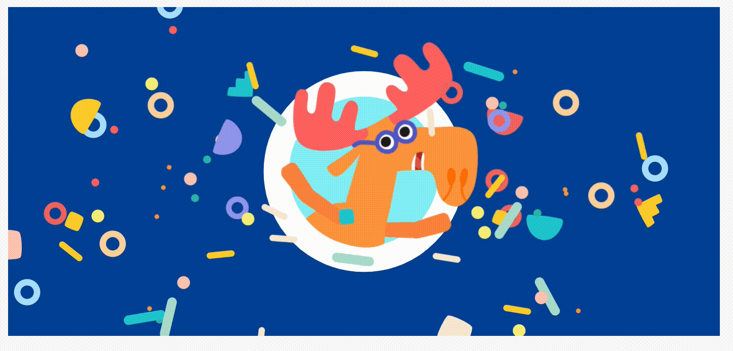 Celebration animation with a bird in a plane towing a You did it banner